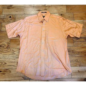 Forsyth of Canada Men's L Orange 120's Cotton Wrinkle Free Short Sleeve Shirt